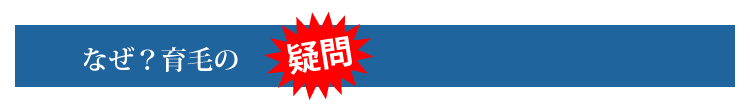 なぜ？育毛の疑問